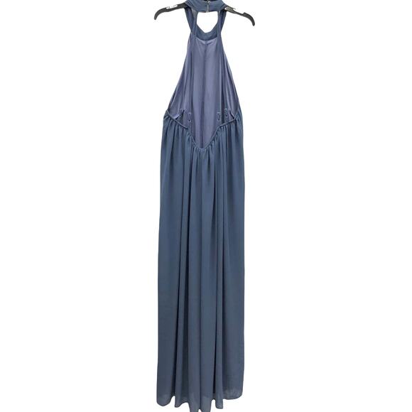 ONE ONE SIX Halter Neck Palazzo Jumpsuit Slate Blue L Evening Wear - Picture 3 of 6